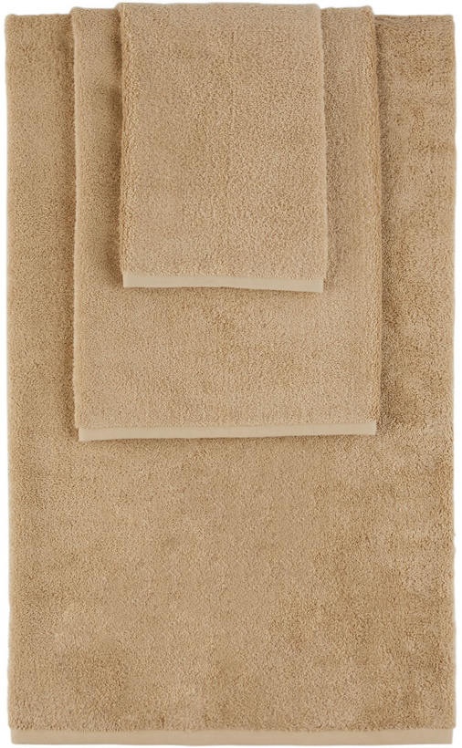 Photo: Tekla Beige Solid Three-Piece Towel Set