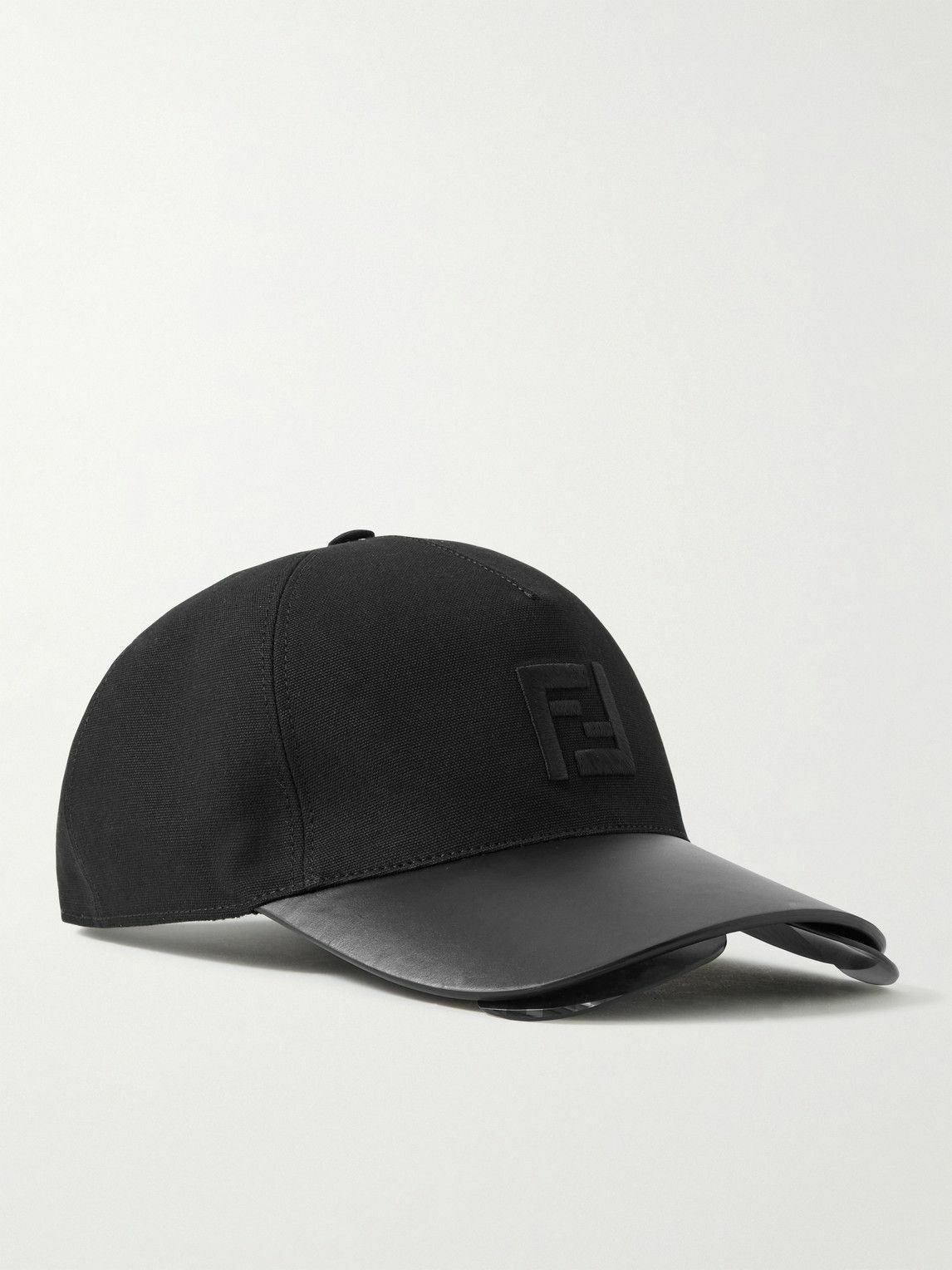 Fendi - Logo-Embroidered Cotton-Canvas and Leather Baseball