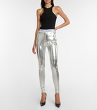 JW Anderson - Logo metallic jersey leggings