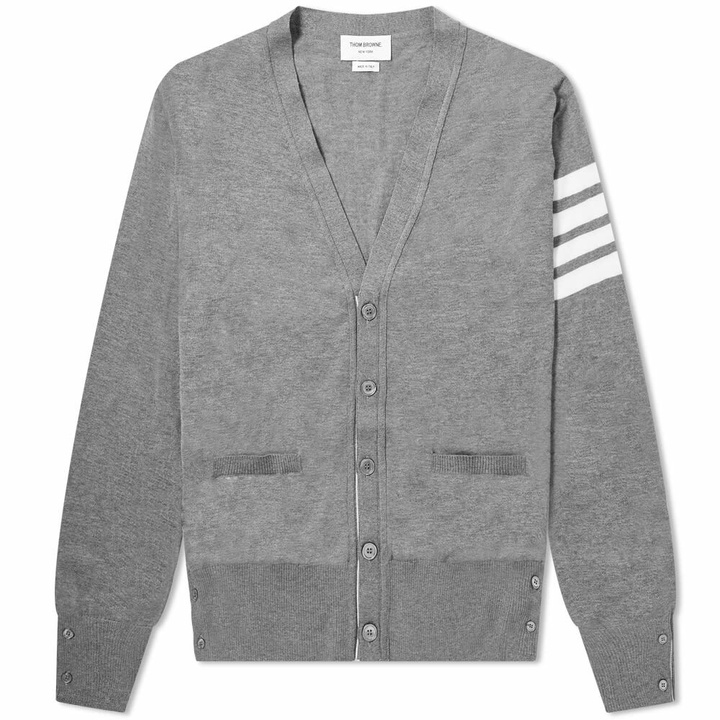 Photo: Thom Browne Men's Classic Merino Cardigan in Med Grey