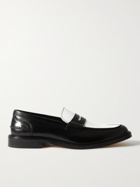 VINNY'S - Uptownee Colour-Block Leather Penny Loafers - Black - EU 41