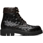Bottega Veneta Brown Haddock Lace-Up Ankle Boots