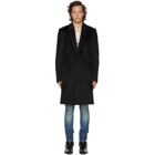 Saint Laurent Black Faux-Fur Long Coat
