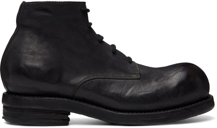 Photo: A DICIANNOVEVENTITRE Black Horse T06 Round Toe Ankle Boots