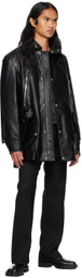 System Black Safari Faux-Leather Jacket