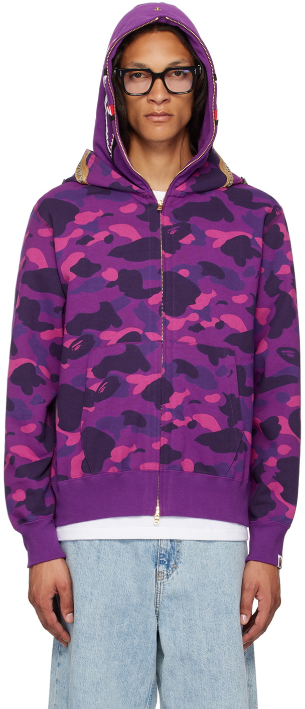 Bape shark hoodie camo purple hotsell