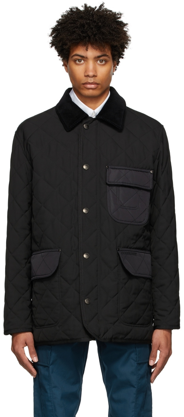 Burberry Black Diamond Quilted Alston Field Jacket Burberry