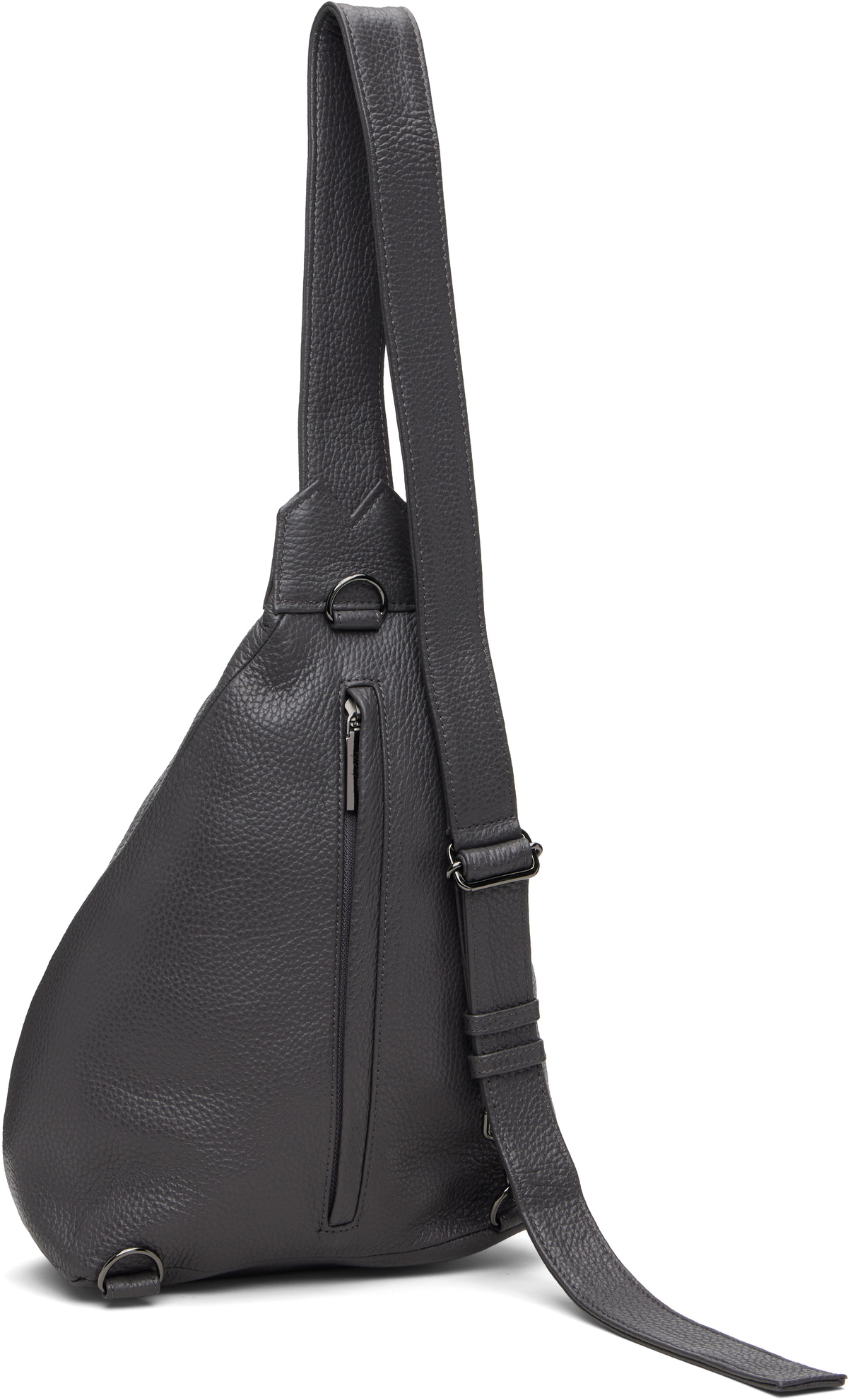 YOHJI YAMAMOTO Gray Tuck Sling Small Bag