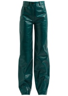 16 Arlington Vante Straight-leg Leather Trousers Teal