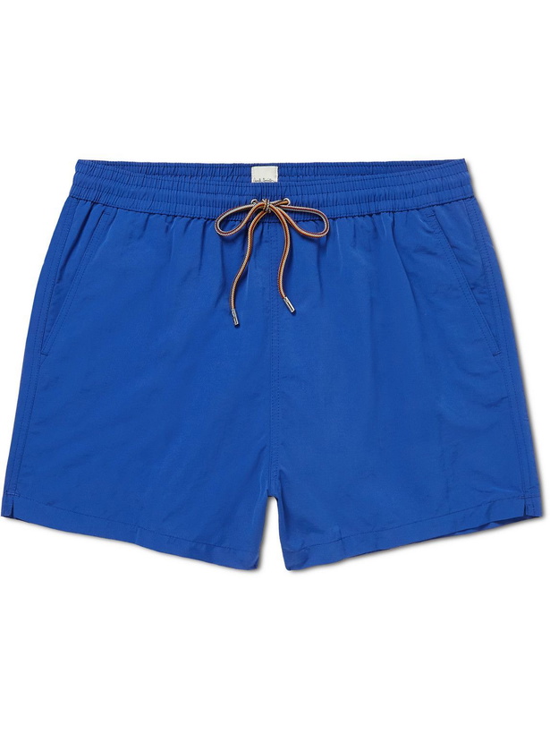Photo: Paul Smith - Short-Length Recycled Shell Swim Shorts - Blue
