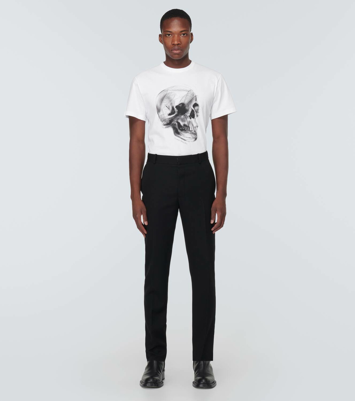 【ALEXANDER MCQUEEN】Minimal Printed Cotton-Jersey T-Shirt Alexander McQueen Printed cotton jersey T-shirt Alexander