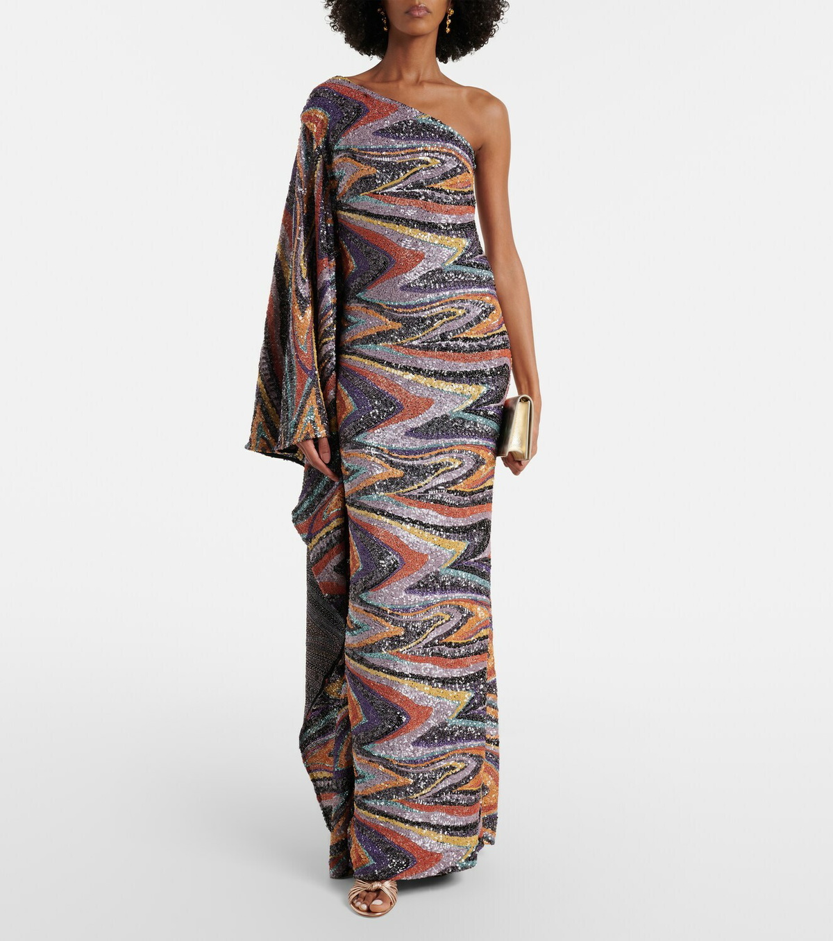 Taller Marmo Jasmine sequined draped gown