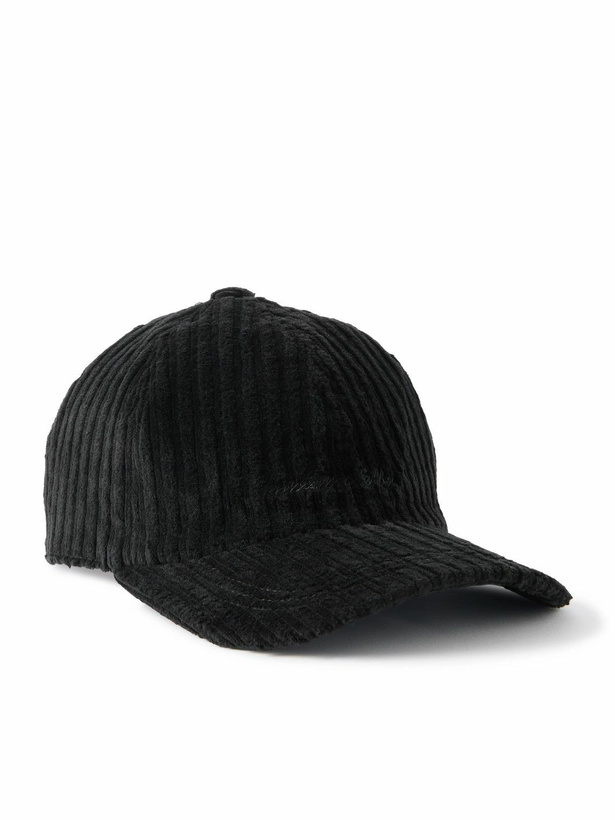 Photo: Massimo Alba - Chance Logo-Embroidered Cotton-Blend Corduroy Baseball Cap - Black