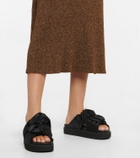 Ganni Ruched crossover platform sandals