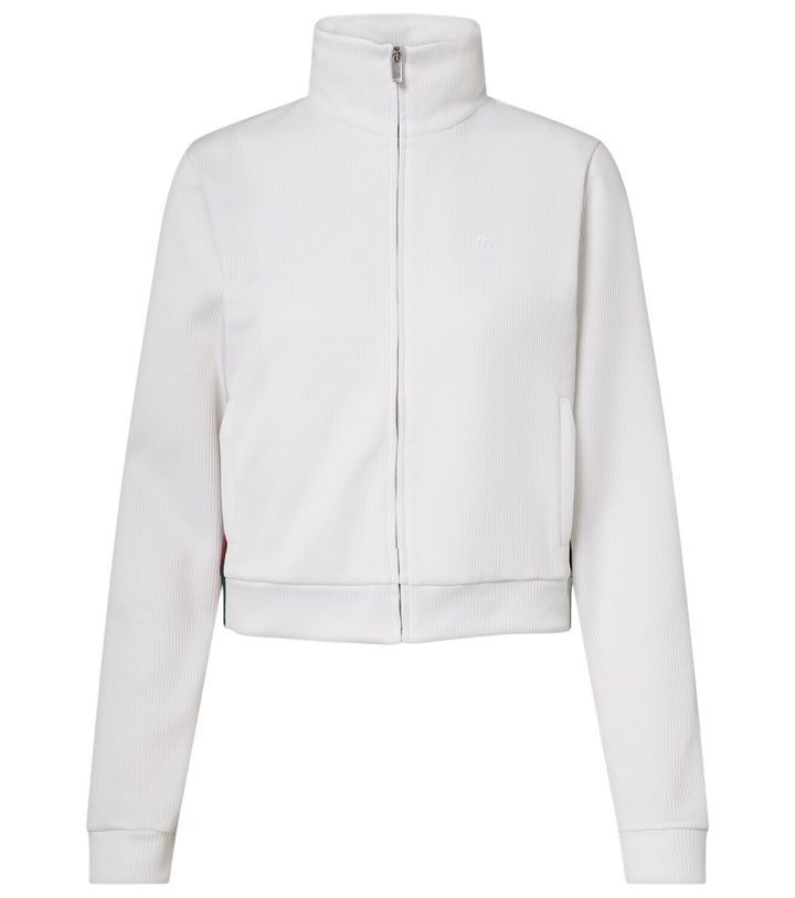 Photo: Gucci Ribbed-knit cropped sweatshirt