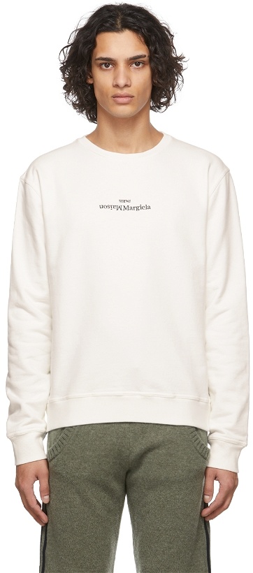 Photo: Maison Margiela Off-White Logo Embroidered Sweatshirt