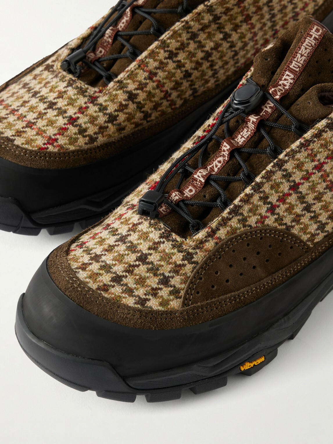 Diemme - Rayon Vert Grappa Hiker Suede-Trimmed Houndstooth Tweed Sneakers - Multi