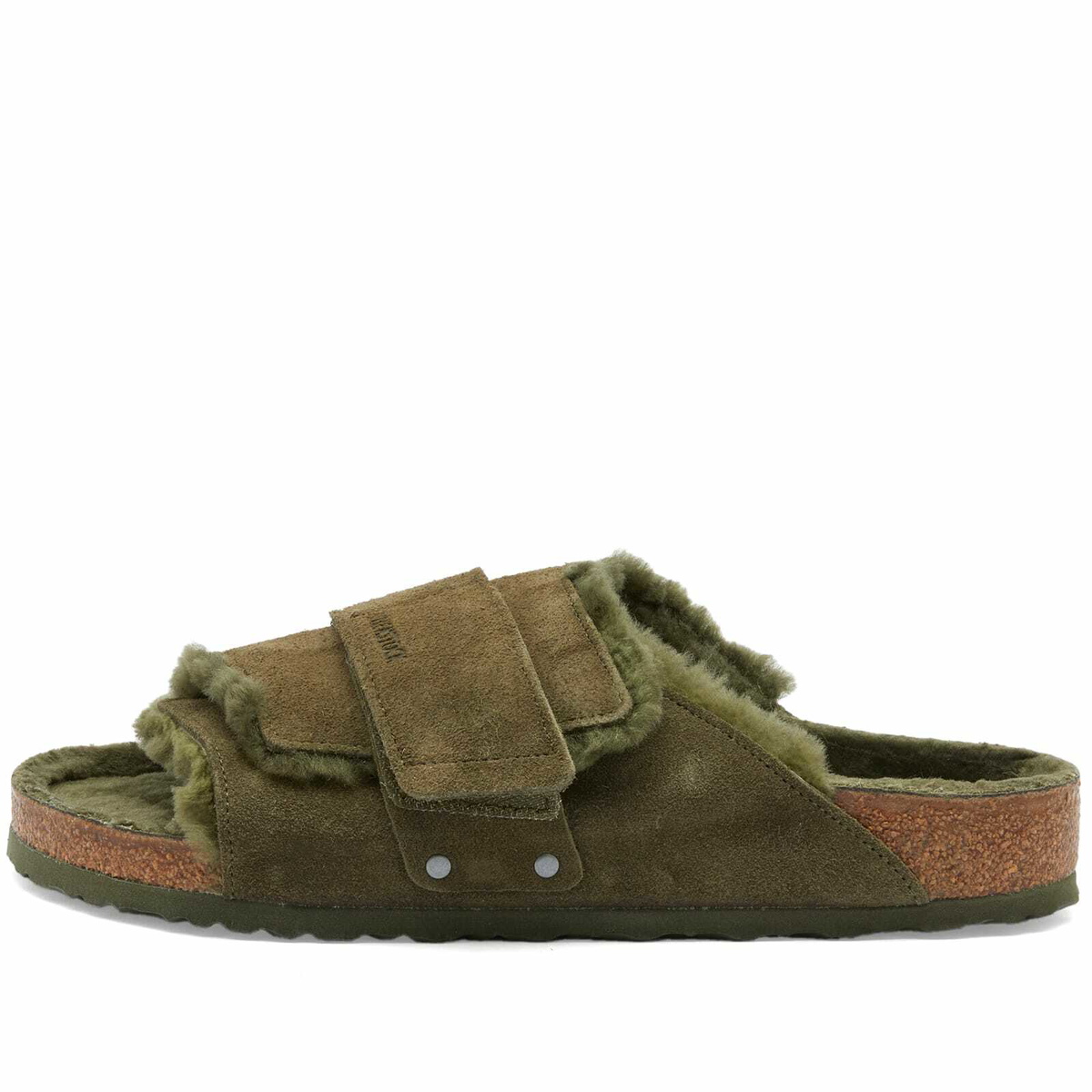 Birkenstock Kyoto Shearling in Thyme Suede Birkenstock
