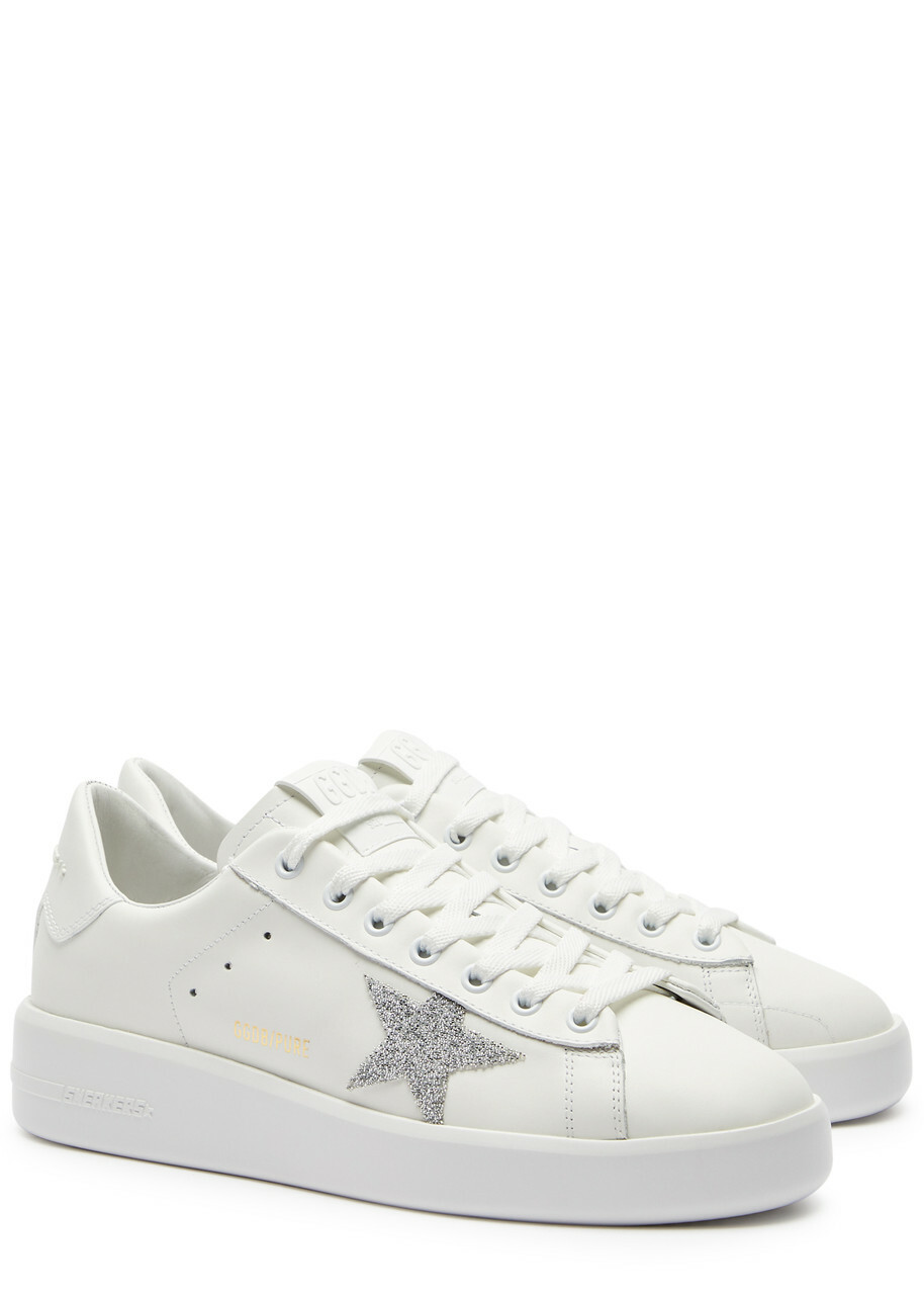 【関税&送料込】Golden  Deluxe Brand White Leather Pure Golden Goose Pure Star Swarovski-embellished Leather