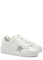 Golden Goose Pure Star Swarovski-embellished Leather Sneakers White