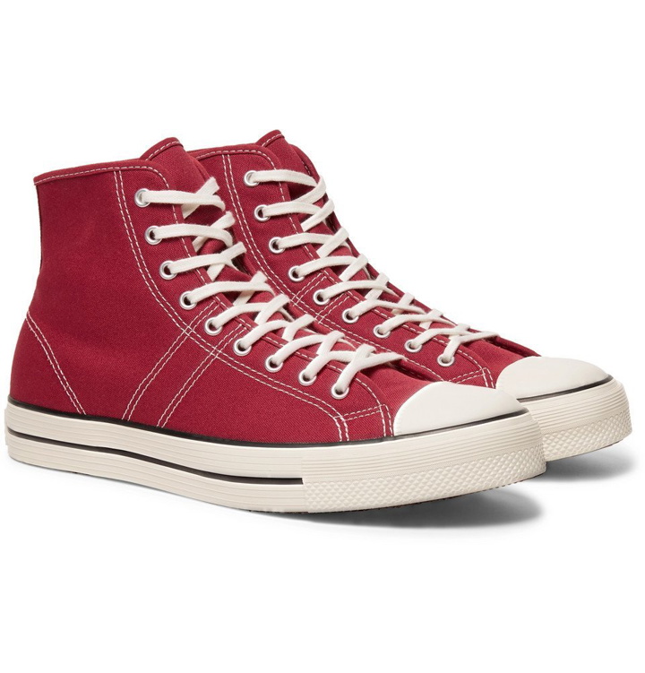 Photo: Converse - Lucky Star Canvas High-Top Sneakers - Red