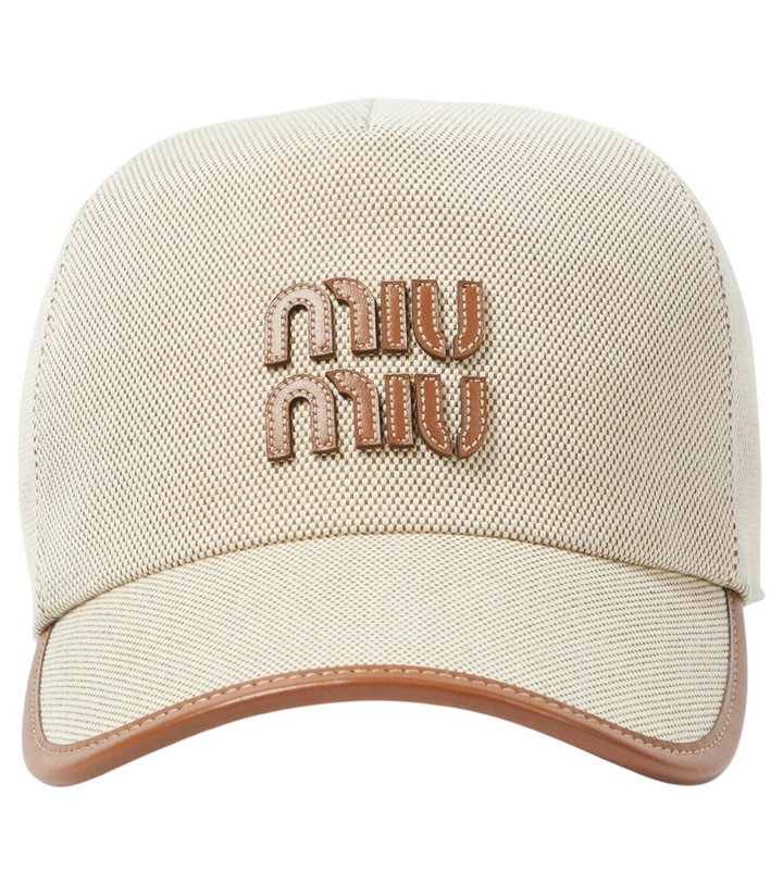 Photo: Miu Miu Logo canvas baseball cap