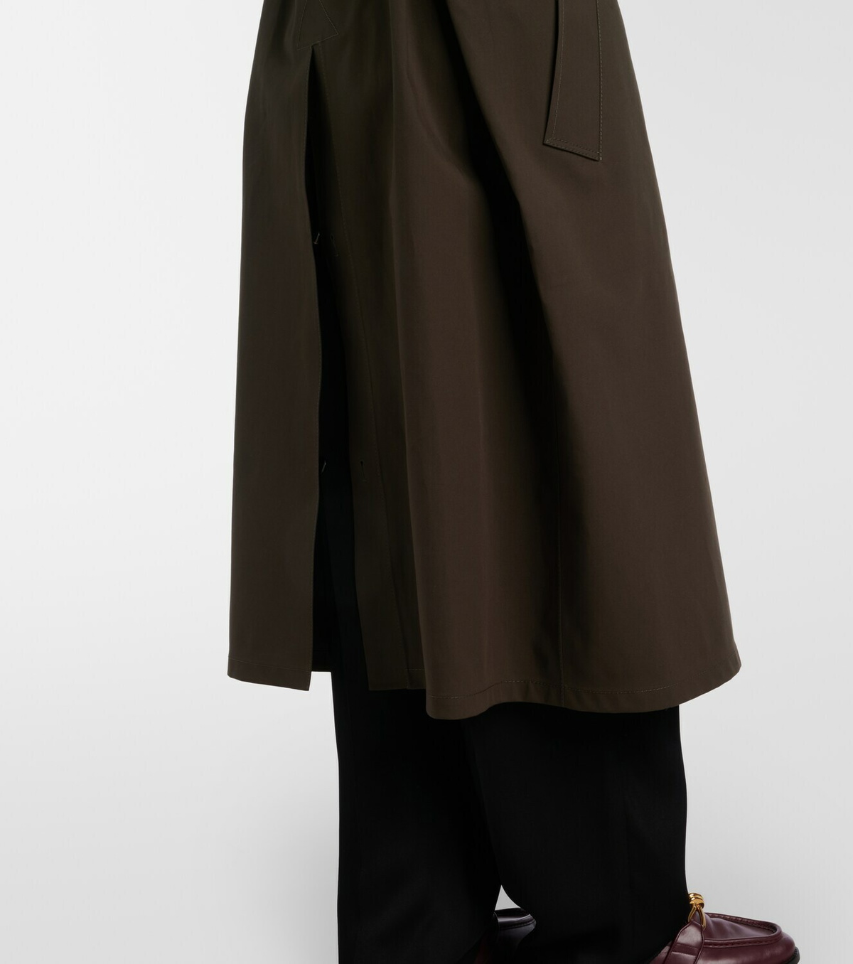 Bottega Veneta Leather-trimmed trench coat