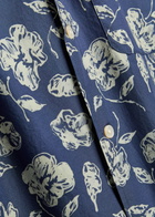 Forét Floral-print Cotton Shirt Navy