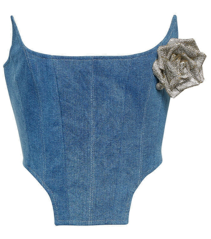 Photo: Giuseppe di Morabito Rose-appliqué denim bustier