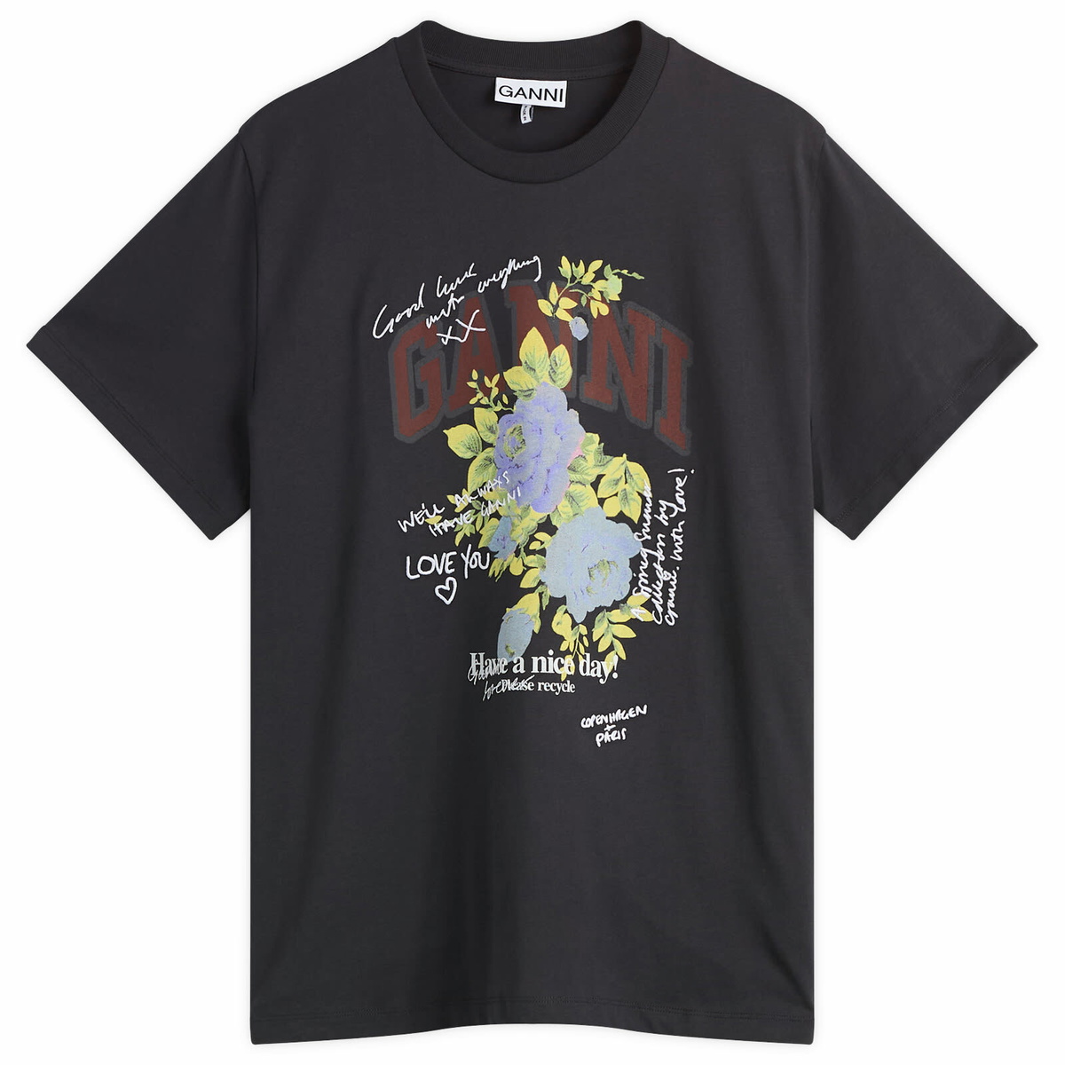 GANNI Kitty Basic Jersey Relaxed T-shirt GANNI