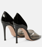Gianvito Rossi - Bree leather and PVC peep-toe pumps