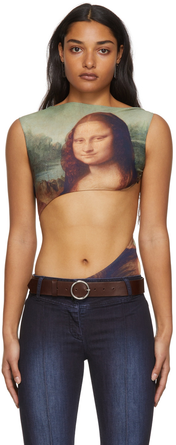 Jean Paul Gaultier Beige Mona Lisa Bodysuit Jean Paul Gaultier