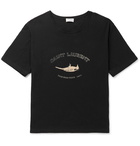 Saint Laurent - Printed Cotton-Jersey T-Shirt - Men - Black