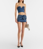 Magda Butrym Floral-appliqué denim miniskirt