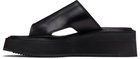 Julius Black Edge Cut Leather Sandals