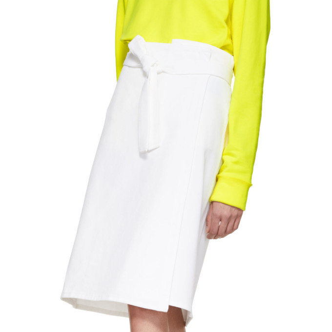 A-Plan-Application White Denim Wrap Skirt