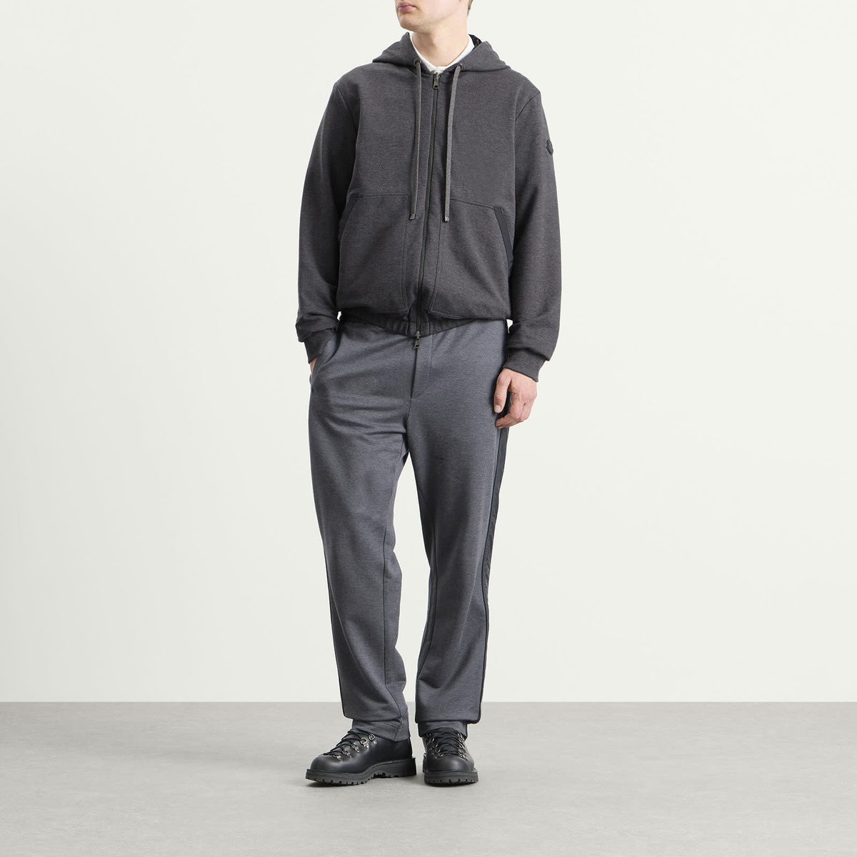 Moncler Men's Zip Up Hoodie in Grey