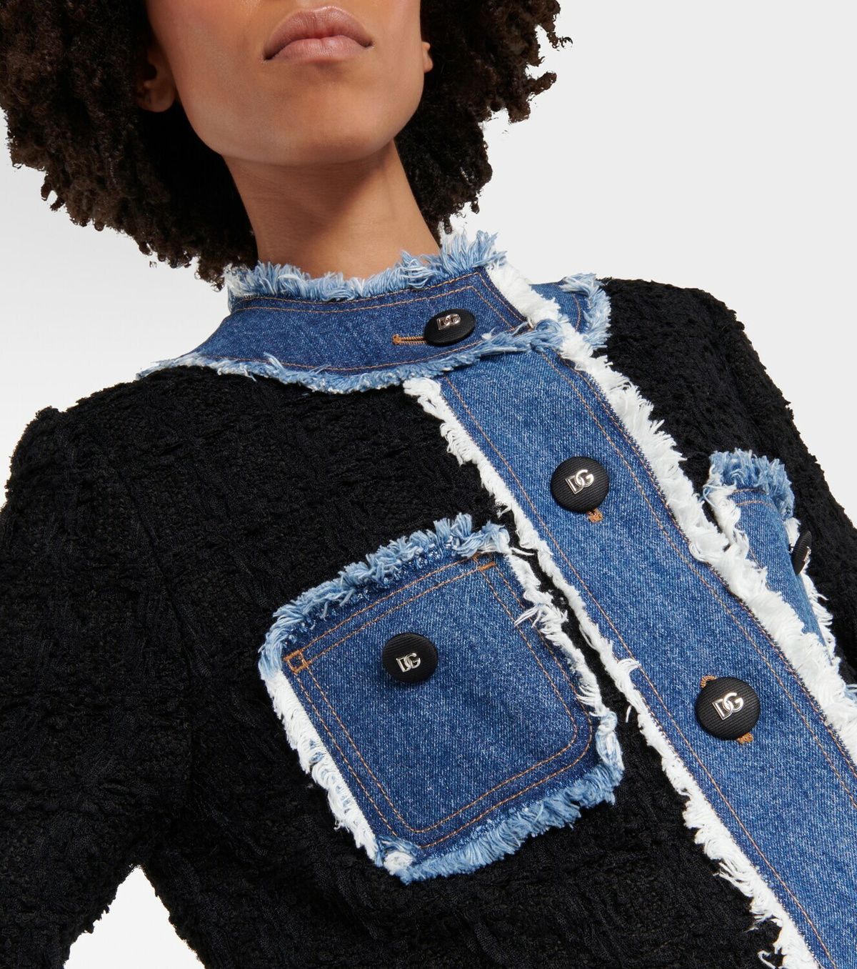 Dolce&Gabbana Denim-paneled bouclé jacket Dolce & Gabbana