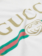 GUCCI - Distressed Printed Cotton-Jersey T-Shirt - White