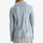 Acne Studios Women's Kummer Natural Cord Mouline Polo Neck Jumper in Light Blue