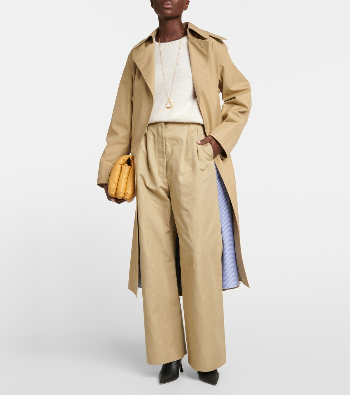 Loewe - Pleated high-rise cotton and linen pants Loewe