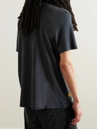 AMIRI - Track Logo-Flocked Cotton-Jersey T-Shirt - Black