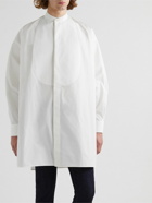 Alexander McQueen - Heavy Grandad-Collar Cotton and Silk-Blend Shirt - White