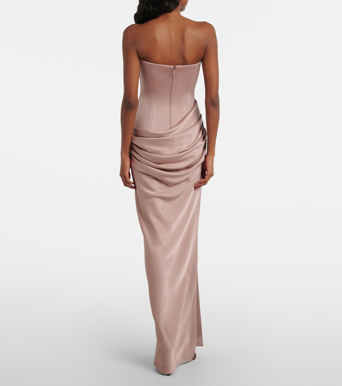 Alex Perry Draped satin corset gown