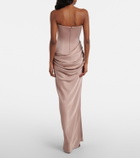 Alex Perry Draped satin corset gown