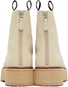 R13 Tan Suede Single Stack Lace-Up Boots