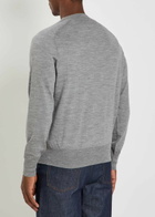 Ami Paris Logo-embroidered Wool Jumper Grey