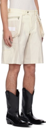 Mugler Off-White Technical Fabric Cargo Shorts