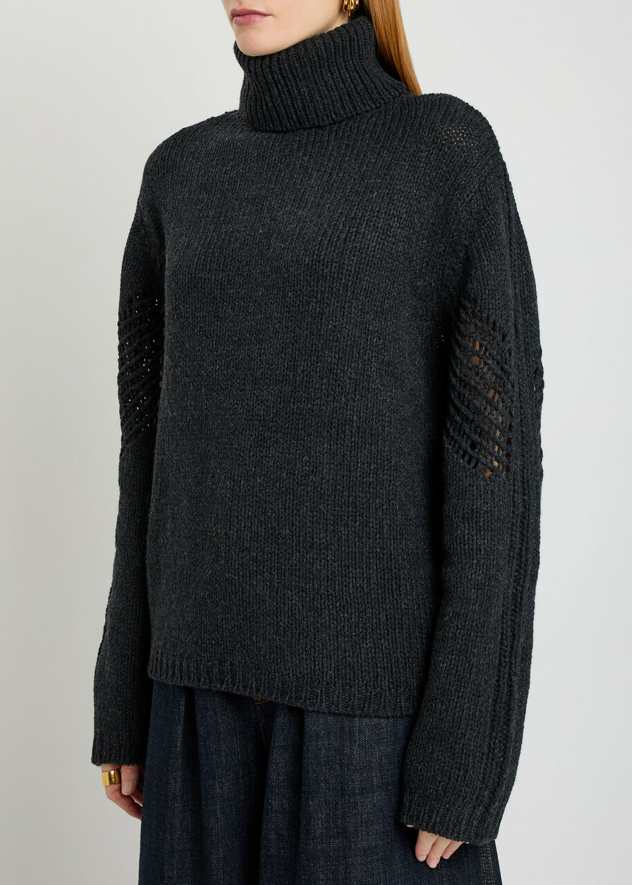 Our Legacy Cage-knit Merino Wool Jumper Charcoal