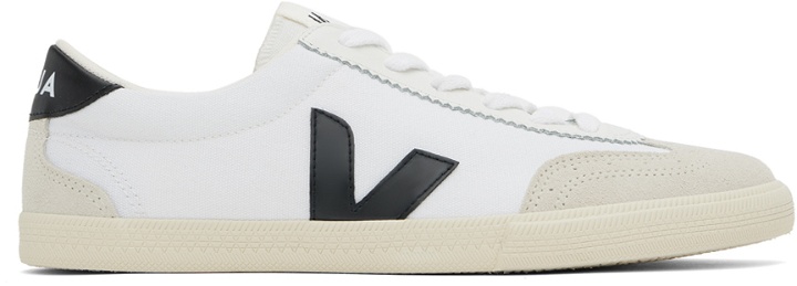 Photo: VEJA White & Black Volley Canvas Sneakers